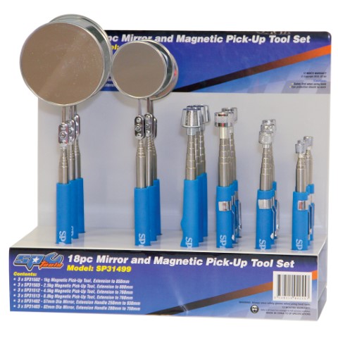 SP AIR - PICK-UP TOOL SET MIRROR & MAGNETIC -18PCS 